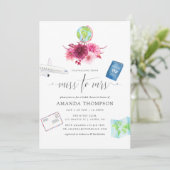 バーガンディと赤面恋しく思ピンクからミセス・ブライダルシャワー 招待状 (スタンド正面)