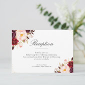 バーガンディと赤面花結婚式レセプションカード 出欠カード (スタンド正面)