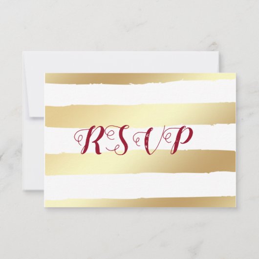 バーガンディと金ゴールドの花の幾何学的食事の選択 出欠カード (裏面)