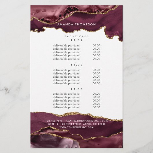 バーガンディと金ゴールドアゲート大切ト石価格 チラシ (正面)