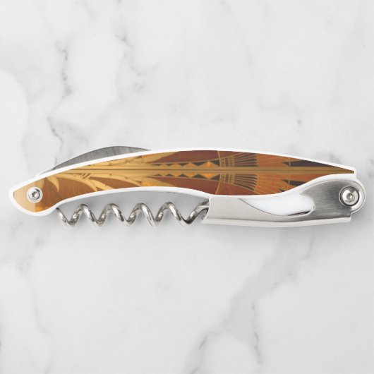 バーガンディと金ゴールドアールデコ ソムリエナイフ (裏面)