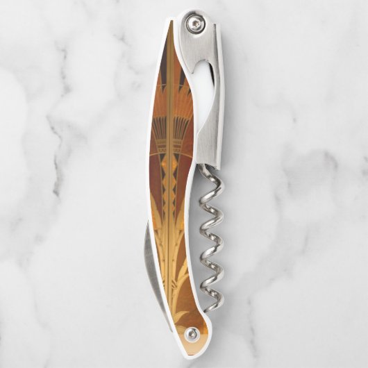 バーガンディと金ゴールドアールデコ ソムリエナイフ (裏面)