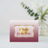 バーガンディと金ゴールドグラデ結婚ィエントのレシピカード ポストカード (スタンド正面)