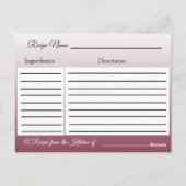 バーガンディと金ゴールドグラデ結婚ィエントのレシピカード ポストカード (裏面)
