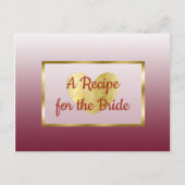 バーガンディと金ゴールドグラデ結婚ィエントのレシピカード ポストカード (正面)