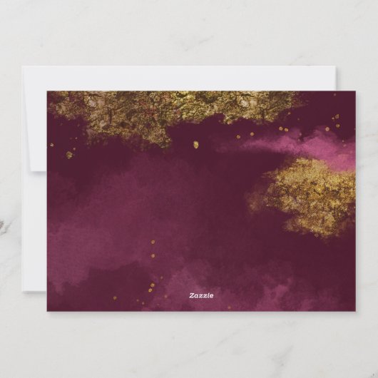 バーガンディと金ゴールドスクリプトMerry Christmas 2の写真 シーズンカード (裏面)