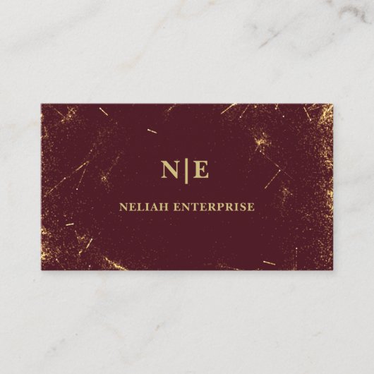 バーガンディと金ゴールドスパークユニークリーの名刺 名刺 (正面)