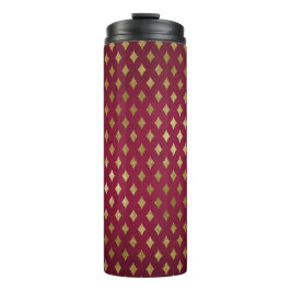 バーガンディと金ゴールドダイヤモンドパターン タンブラー