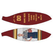 バーガンディと金ゴールドバスケットボールあなたの写真、文字 バスケットボール (パネル)