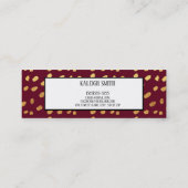 バーガンディと金ゴールド卒業式の挿入ネームカード コーリングカード (裏面)