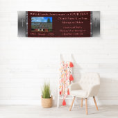 バーガンディと銀の教会パーソナライズされたの旗 横断幕 (インサイチュ)