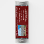 バーガンディと銀の教会パーソナライズされたの旗 横断幕 (縦)