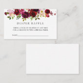 バーガンディのおむつのラッフルカード 名刺 (正面/裏面)