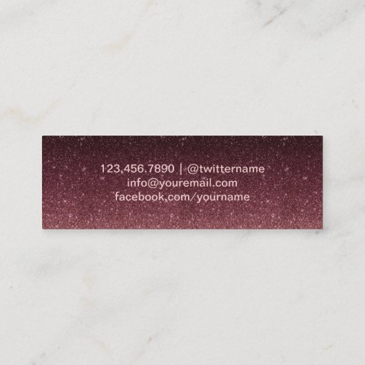 バーガンディのばら色の金ゴールドのグラデーションな卒業の名前の挿入物 コーリングカード (裏面)