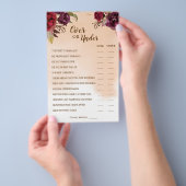 バーガンディのカップルの上または下のシャワーゲームカード チラシ (ハンドル)