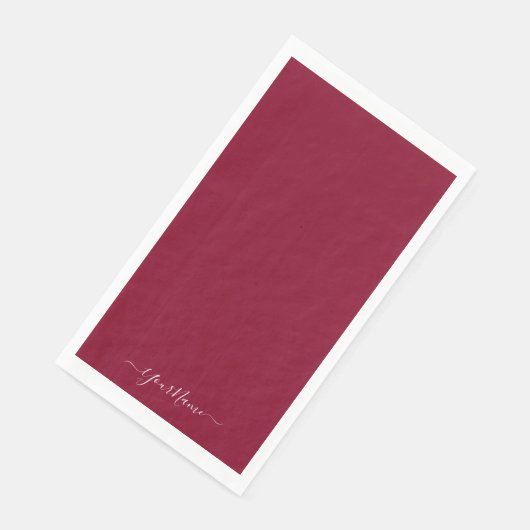 バーガンディのカラーエレガントスクリプト (コーナー)