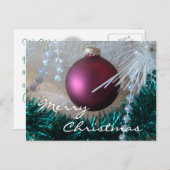 バーガンディのクリスマスのオーナメントはカスタマイズ シーズンポストカード (正面/裏面)