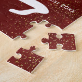 バーガンディのクリスマストナカイ ジグソーパズル (側面)