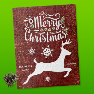 バーガンディのクリスマストナカイ ジグソーパズル