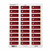 バーガンディのクリスマスラベルの白い鳩 ラベル (フルシート)