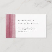 バーガンディのシンプルな水彩画 名刺 (正面)