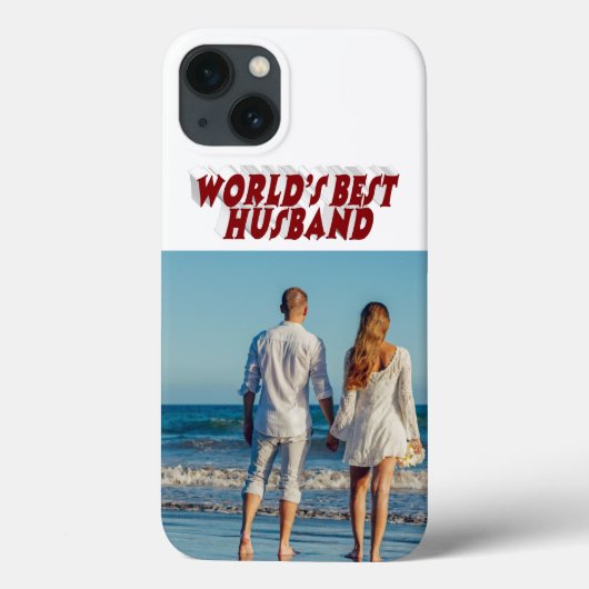 バーガンディのテキストが入った夫の写真 Case-Mate iPhoneケース (裏面)