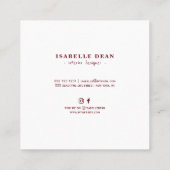 バーガンディのデザイナーのダイヤモンドのシャンデリア スクエア名刺 (裏面)