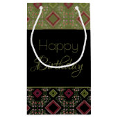 バーガンディのパターン詳細 スモールペーパーバッグ (裏面)