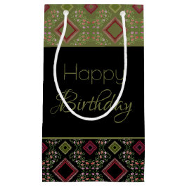 バーガンディのパターン詳細 スモールペーパーバッグ