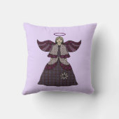 バーガンディのパッチワークの天使 クッション (裏面)