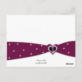 バーガンディのリボンテーブルのシーティングカード ポストカード (裏面)