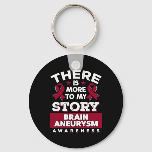 バーガンディのリボン私の話にはもっと多くの キーホルダー (正面)