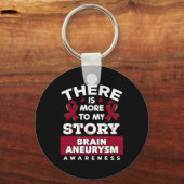 バーガンディのリボン私の話にはもっと多くの キーホルダー (正面)