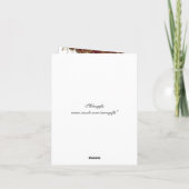 ""バーガンディのヴィンテージの結婚ありがとう サンキューカード (裏面)