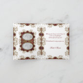 ""バーガンディのヴィンテージの結婚ありがとう サンキューカード (内部)