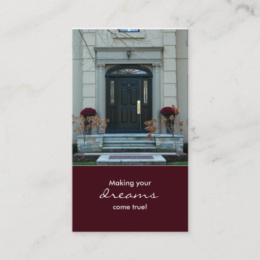 バーガンディの不動産の家の名刺 名刺 (正面)