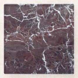 バーガンディの大理石 ガラスコースター
