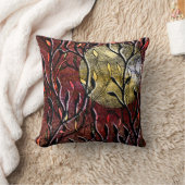 バーガンディの手によって切り分けられる葉 クッション (ブランケット)