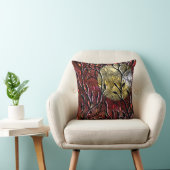 バーガンディの手によって切り分けられる葉 クッション (椅子)