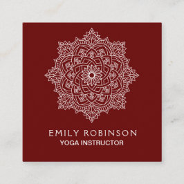 バーガンディの曼荼羅のヨガのインストラクター スクエア名刺