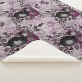 バーガンディの水色の花。 シェルパブランケット (3/4)