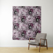 バーガンディの水色の花。 タペストリー (インサイチュ)