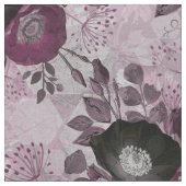 バーガンディの水色の花。 ファブリック (クローズアップ)