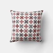 バーガンディの灰色のあずき色の抽象芸術の花模様 クッション (裏面)