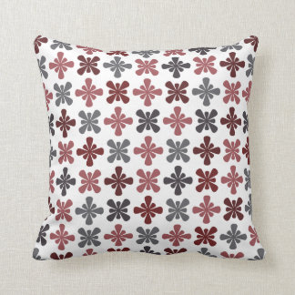バーガンディの灰色のあずき色の抽象芸術の花模様 クッション