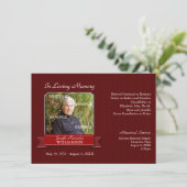 バーガンディの細い縦縞の旗の記念物の通知 招待状 (スタンド正面)