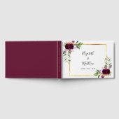 バーガンディの花々緑のエレガントな結婚式 ゲストブック (全面)