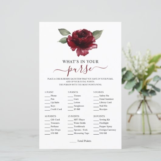 バーガンディの花あなたの財布のゲームシャワーに何が (スタンド正面)