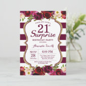 バーガンディの花の驚きの第21誕生会 招待状 (スタンド正面)