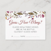 バーガンディの花は何人の赤ちゃんシャワーのゲームを推測 名刺 (正面)